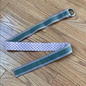 Green w/Pink Stripes Ribbon Belt